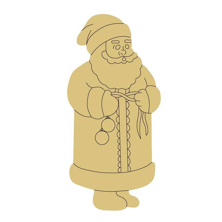 Santa Design By Lines Unfinished Wood Cutout Style 13 for wholesale by Diverse Woodworking