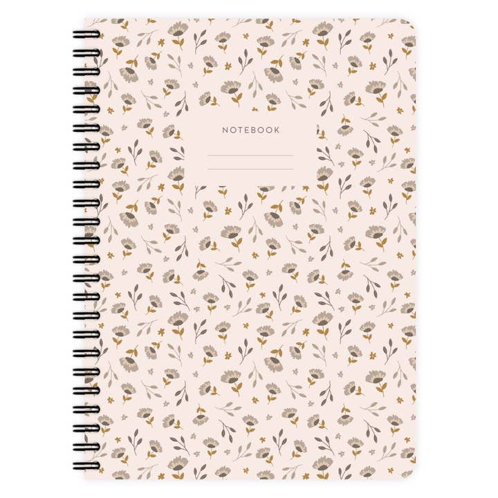 Bloc-notes A5 à spirale motif floral bohème pour la vente par etmamu
