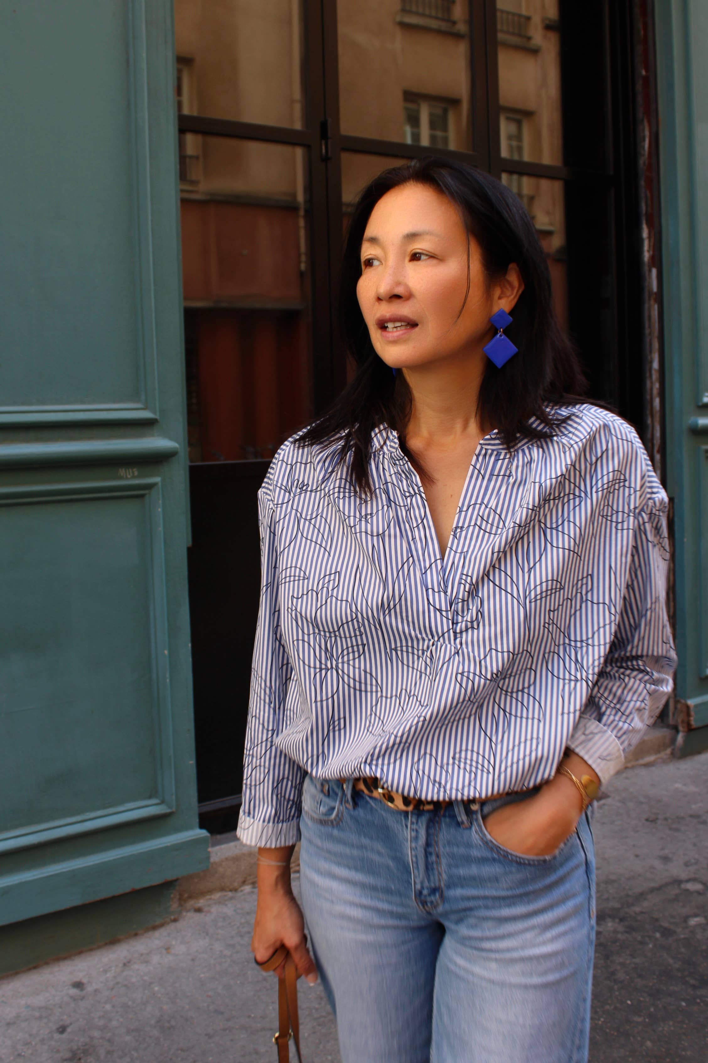 MY DRESS MADE - Wholesale Dress - Women's - Alyzée striped and floral cotton fabric - Printed in France3