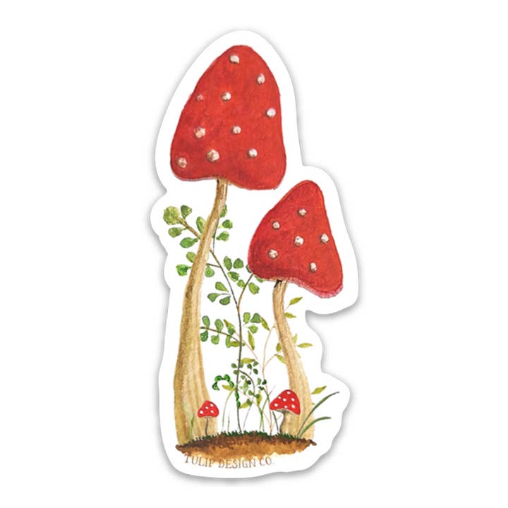 Mushroom Duo Sticker for wholesale by Tulip Design Company