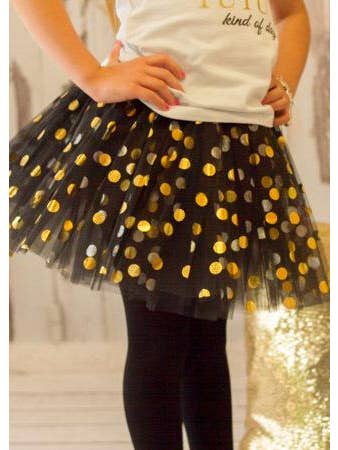 The Hair Bow Company - Wholesale Tutu - Kids - Gold Polka Dot Girls Tutu