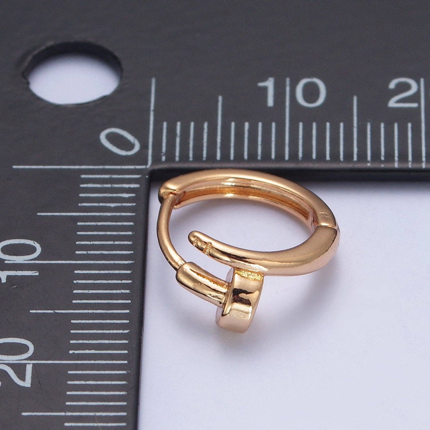 Aim Eternal - Wholesale Huggie Earrings - Minimalist 24K Gold Filled Nail Earring Huggie Hoop Earrings2