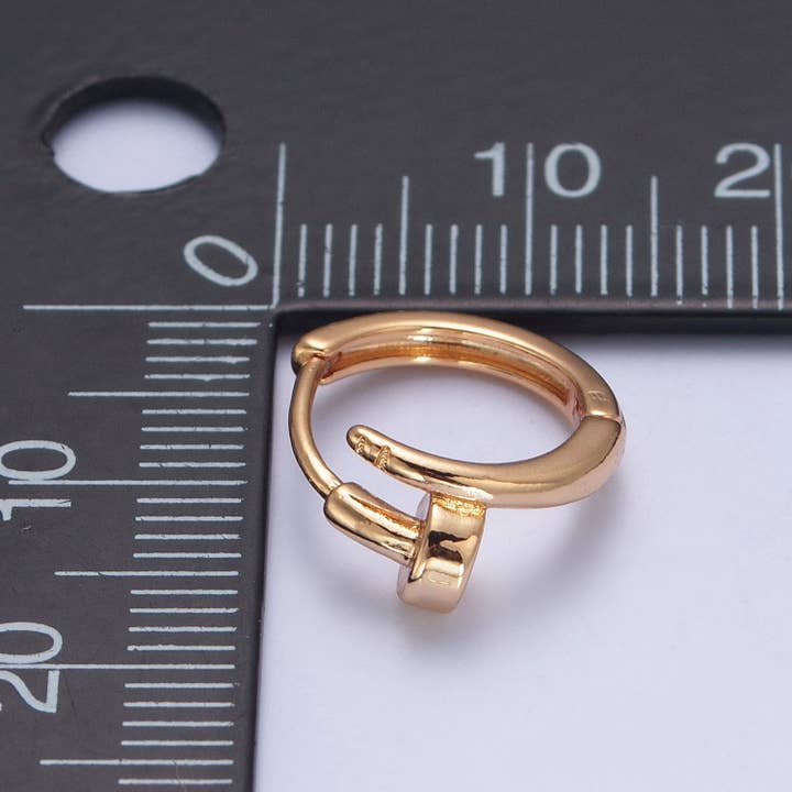 Aim Eternal - Wholesale Huggie Earrings - Minimalist 24K Gold Filled Nail Earring Huggie Hoop Earrings2