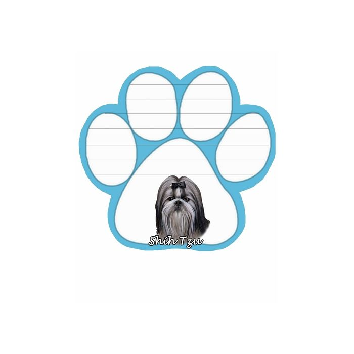 E&S Pets - Wholesale Sticky Notes - Shih Tzu - Black and White XXX Paw Note Pads0