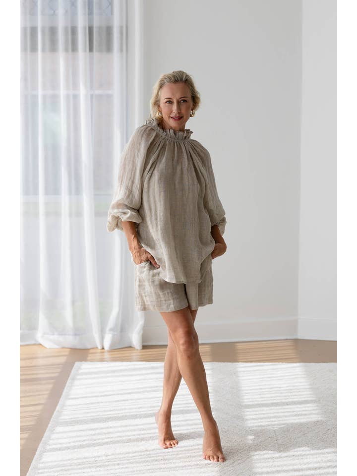 Lulu Reversible Linen Top - Natural for wholesale on Faire1