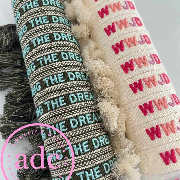AshleighDesignCo - Wholesale Woven/Braided Bracelet - WWJD Bracelet (pink)1