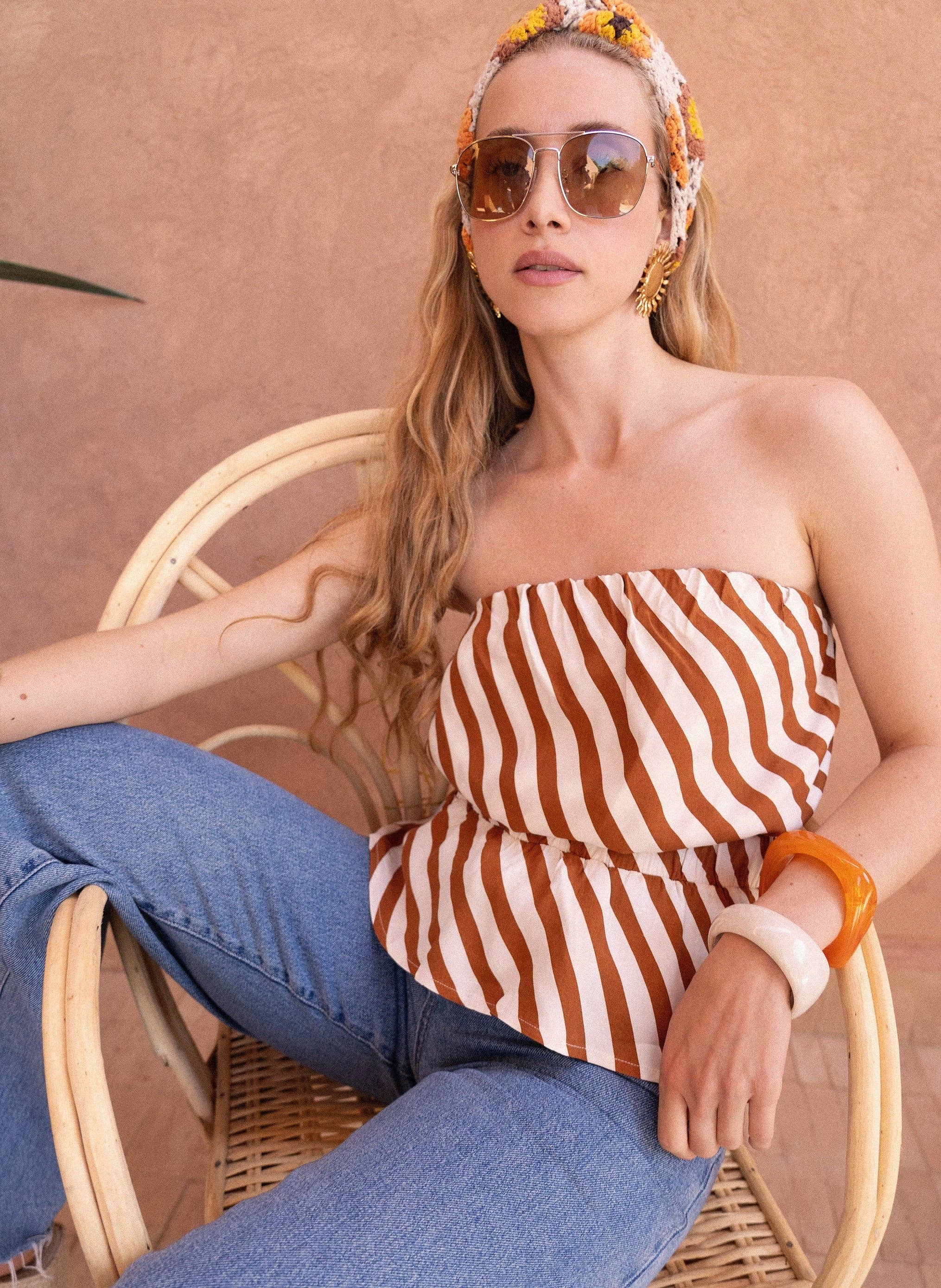 An'ge – wholesale Blus - Dam – Kitry tubtopp i liten karamellfärg0