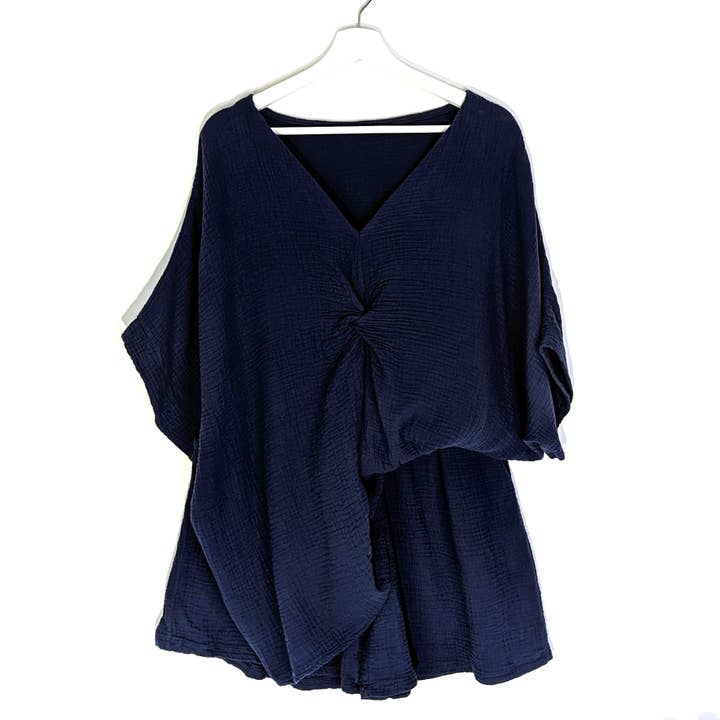 Tempest Designs - Wholesale Lounge Set - Women's - Roomy waffle cotton twist front top and shorts set (L-XL)