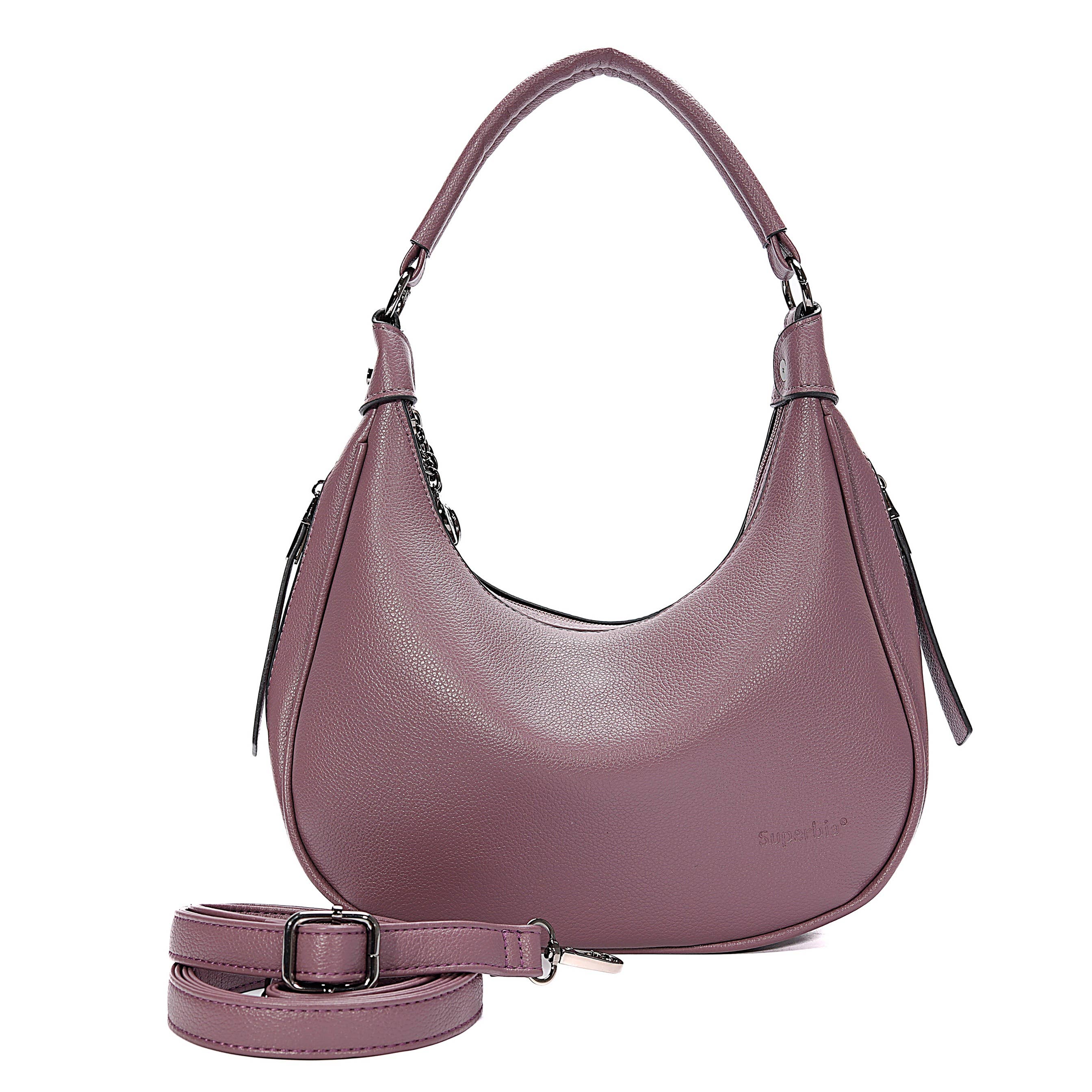 Superbia – wholesale Shoulder bag – women's – Superbia Soft Double Zipper Shoulder Bag Hobo Bag-9147 7