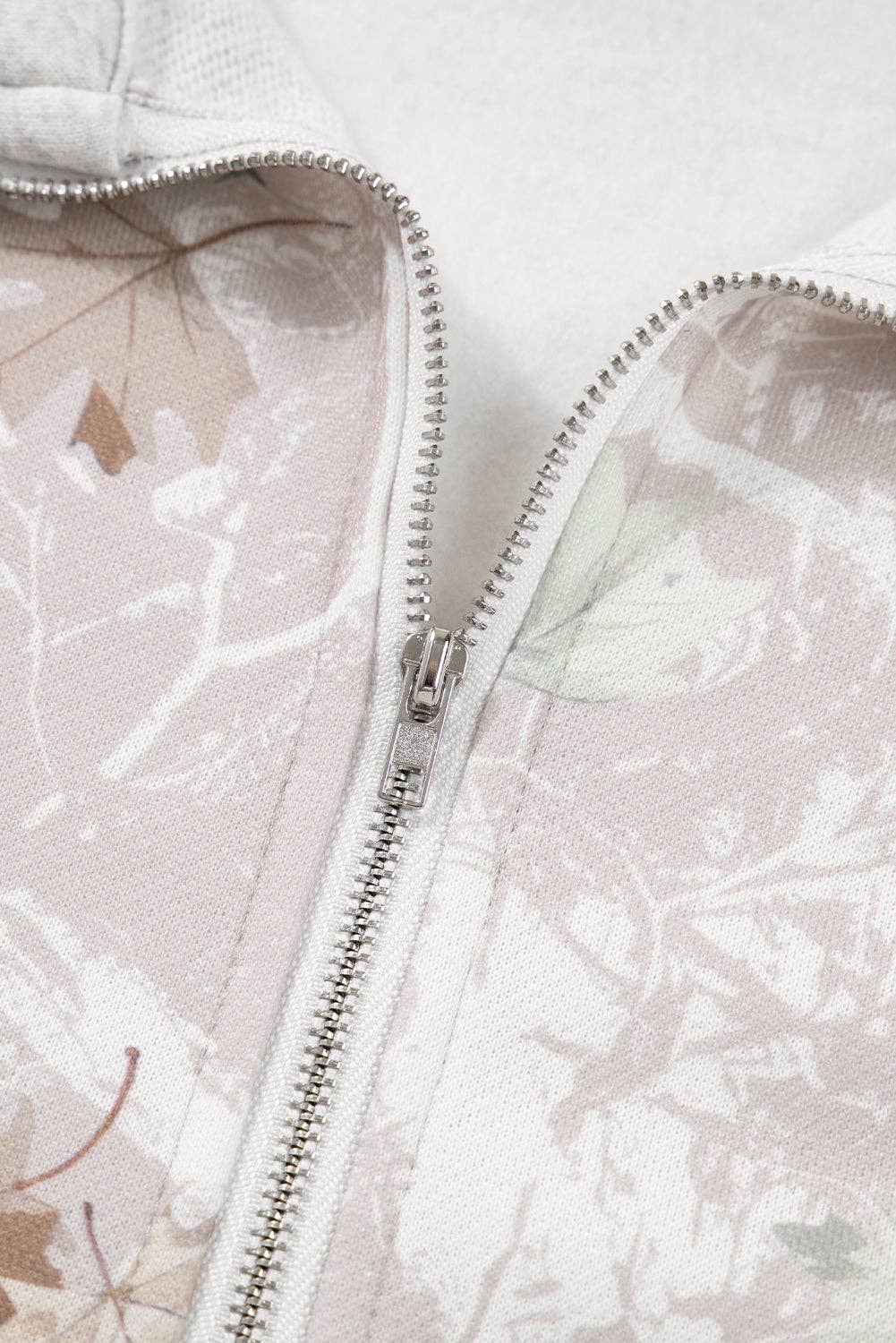 Gray Plus Size Camo Patchwork Zipped Collar Pullover Sweatshirt for wholesale on Faire7