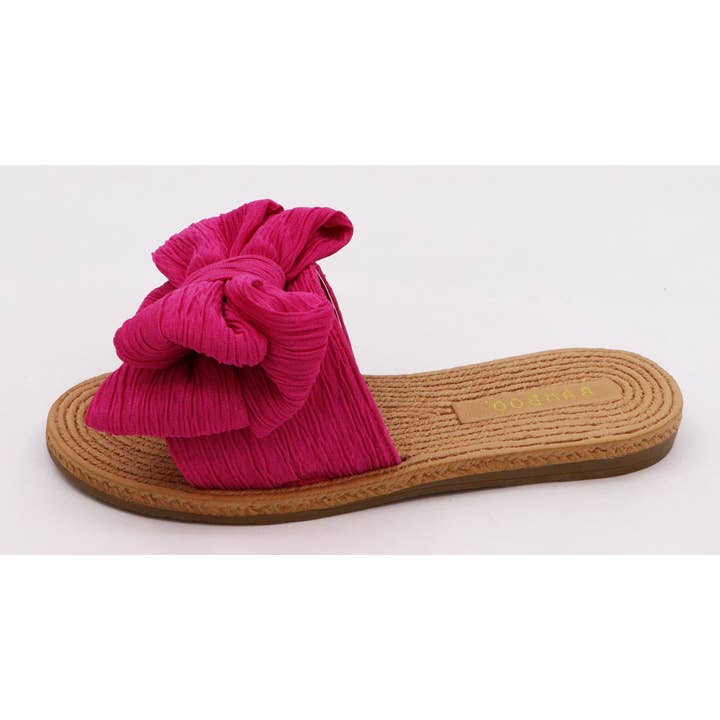 Mars Sky Shoes Wholesale - Wholesale Slides - Women's - Bamboo ATHENA-50 Women Braided Sole Bow Tie Flat Sandals