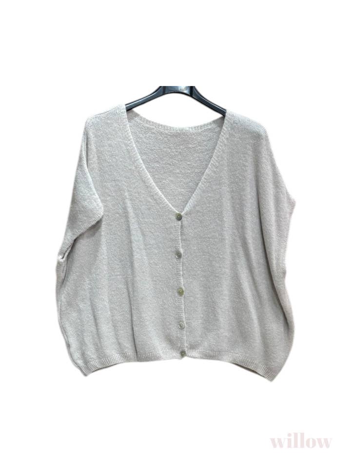Moonsun - Wholesale Cardigan - Women's - Short-sleeve alpaca v-neck cardigans9