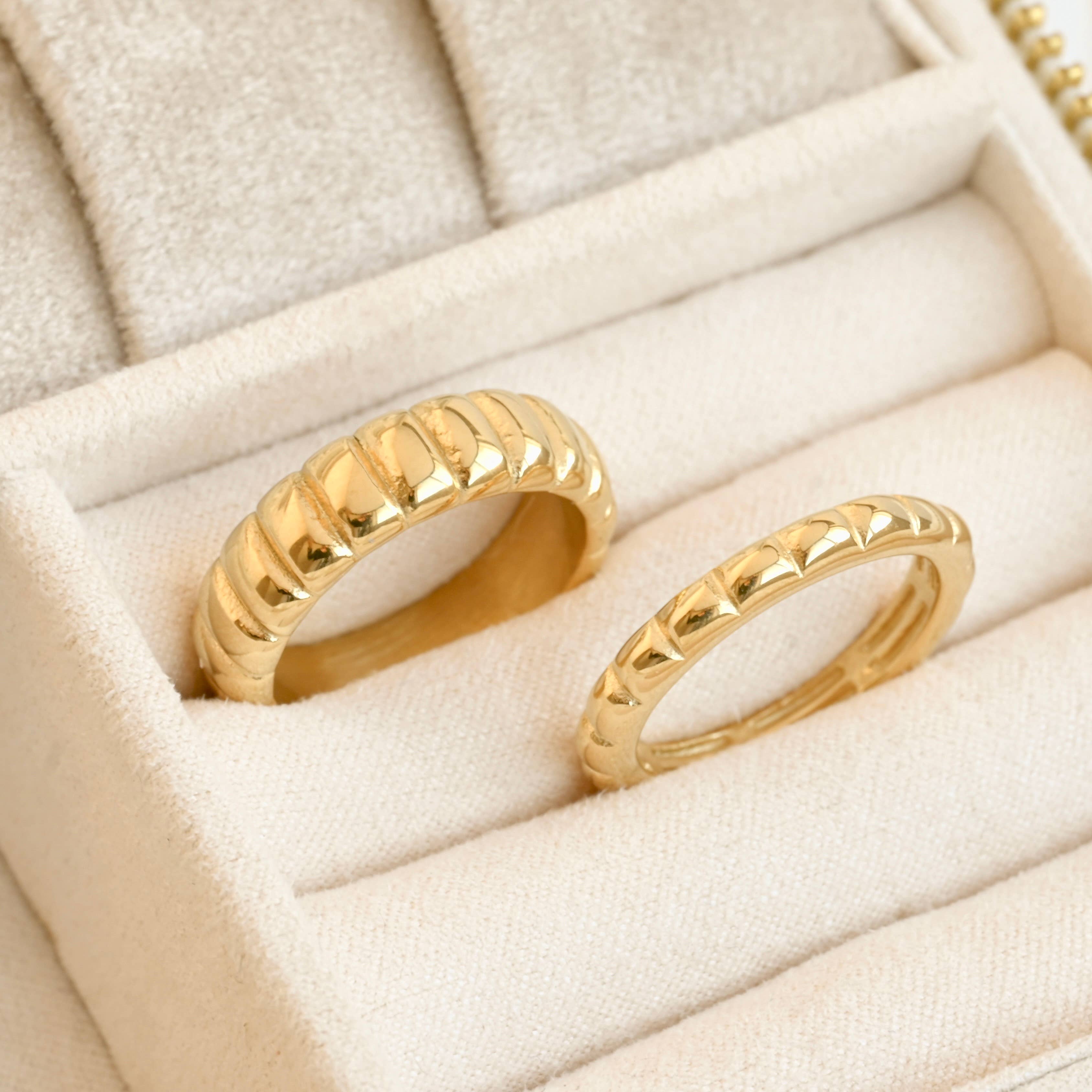 Blueyejewelry – wholesale Band/stacked ring – Gold Stacker Rings - Tarnish-free Dainty and Bold Rings17