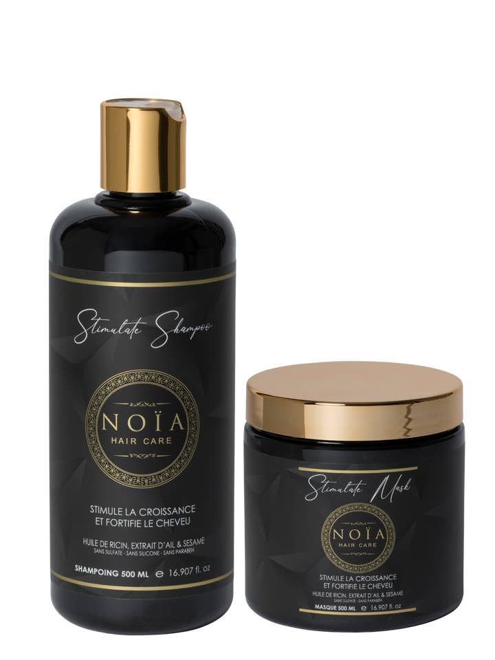 500 ML SHAMPOO OG 500 ML MASKE DUO INDEHOLDENDE RICINUS, HVIDLØG OG SALT for engroshandel hos Noïa hair sarina26