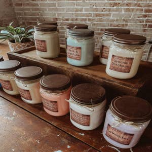 Milkhouse Candle Company, Farmhouse Collection, 13oz Mason Jar, Peach Tea  Candle
