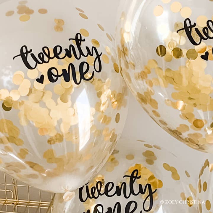 Zoey Christina - Wholesale Ballon - Eenentwintig met confetti gevulde ballonnen7