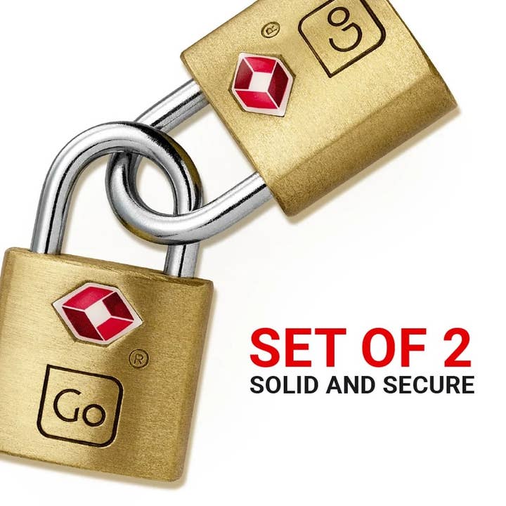 Go Travel - Wholesale Luggage Lock - Go Travel Classic Brass Key Twin Padlocks TSA3