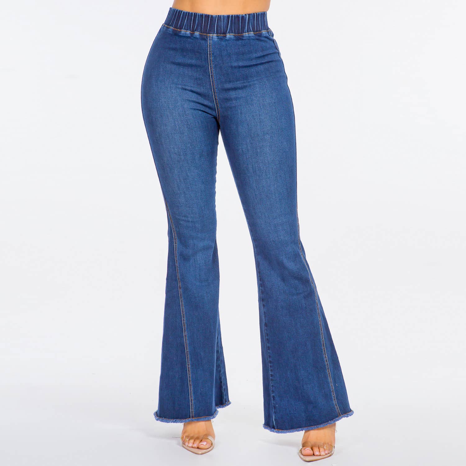 American Bazi - Wholesale Jeans - Dames - High waist jeans met curve en uitlopende pijpen - RJB56231