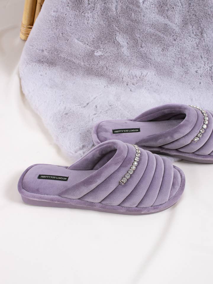 Frankie Quilted Slipper in Lavender for wholesale on Faire