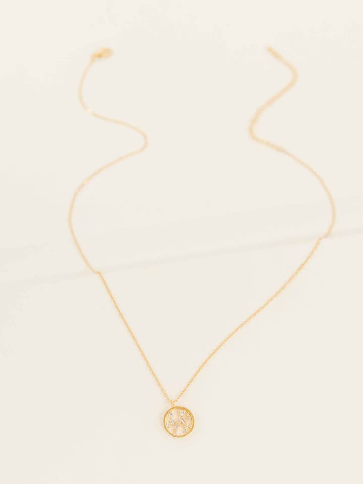 Circle Stone Necklace | Gold for wholesale by Lovoda