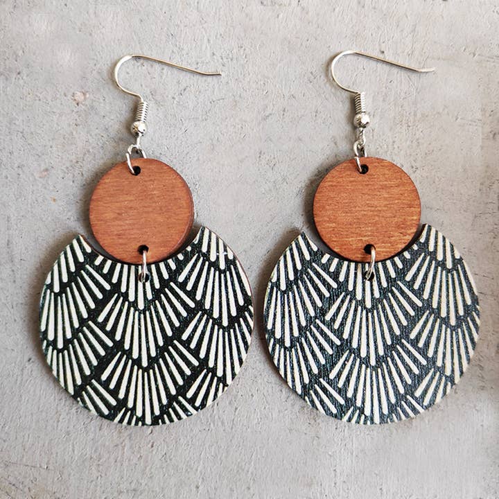 Wholesalesir - Wholesale Dangle Earrings - Bohemian Floral Print Earrings