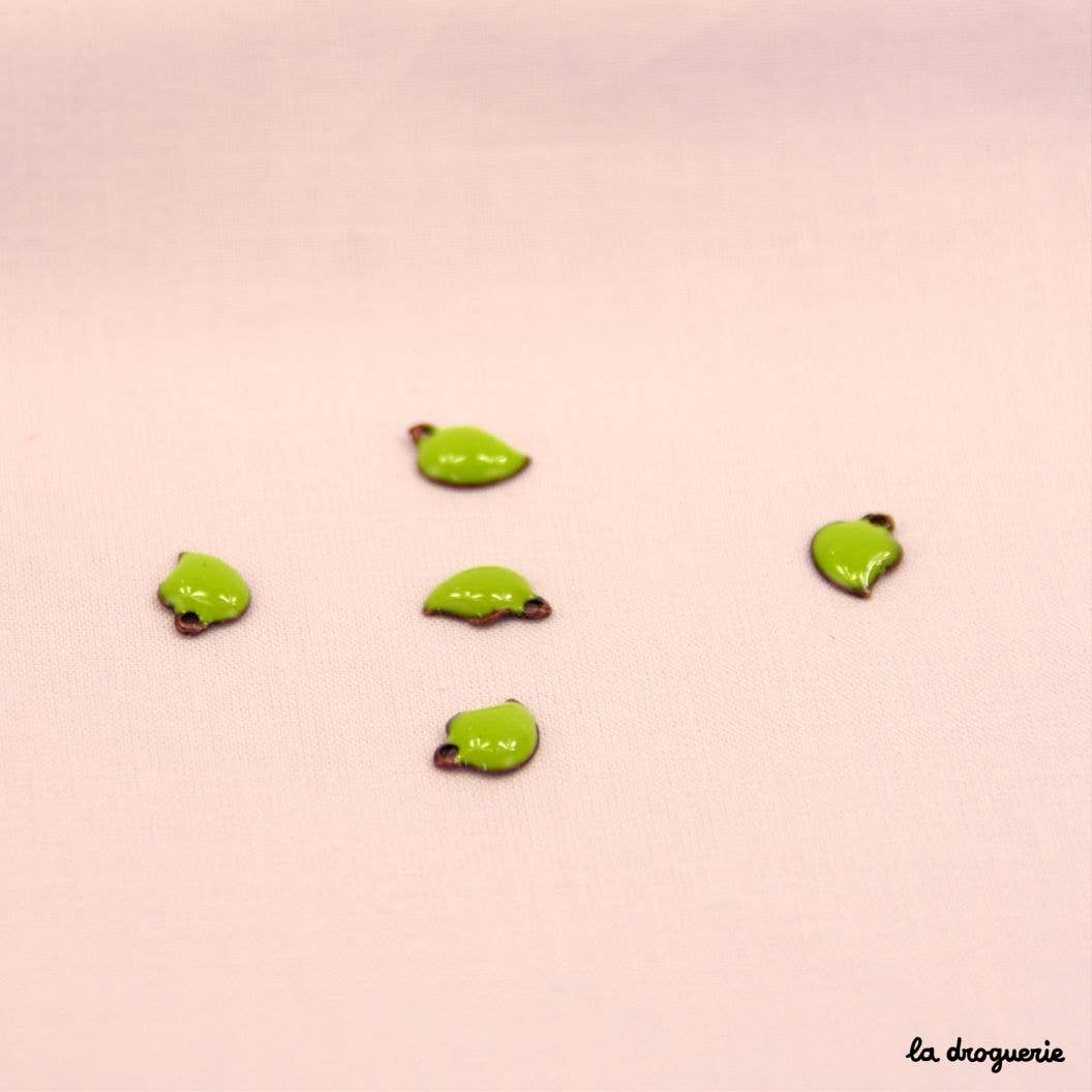 LA DROGUERIE - Wholesale Beads - Perle Toquade mini-leaf heart enamelled4