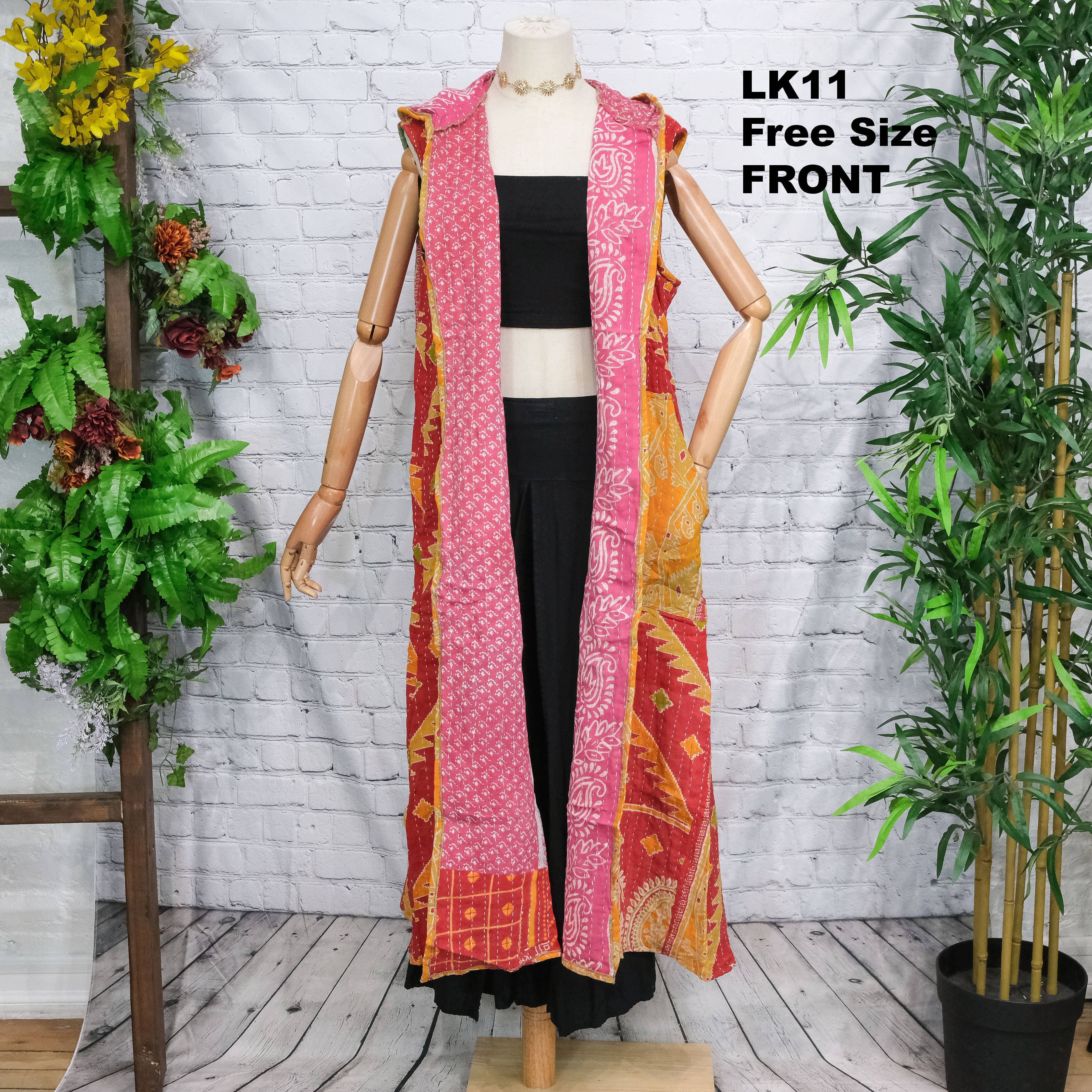 Karma Nepal Crafts - Wholesale Kimono - Women's - Bohemian Kantha Open Duster12