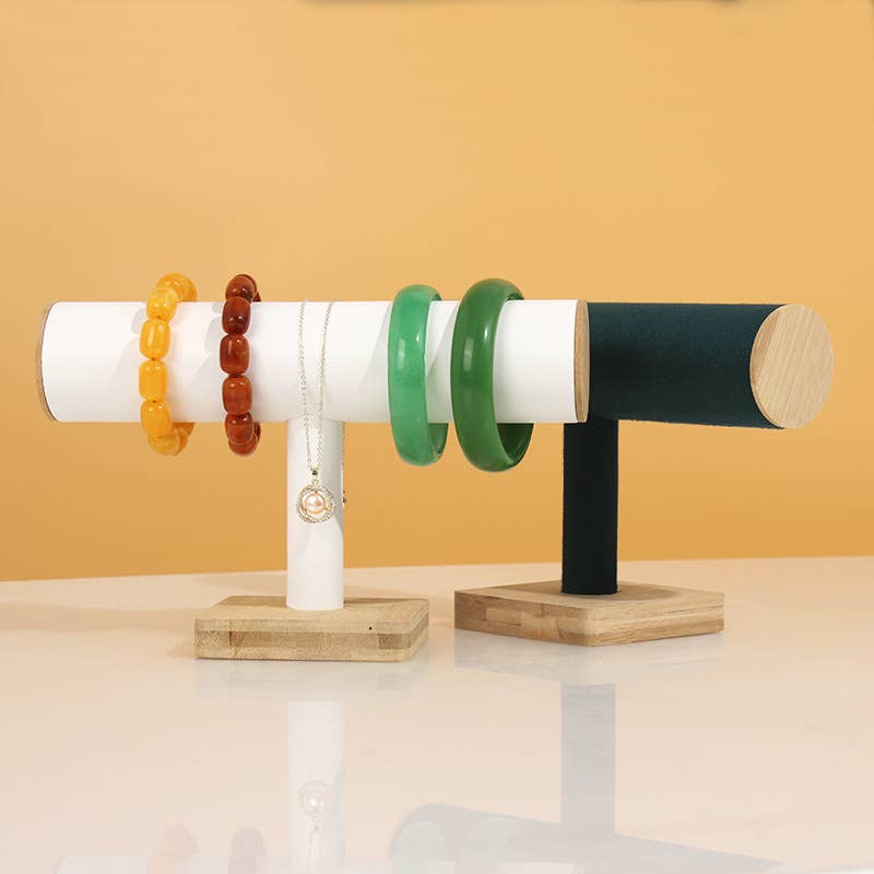 Zakka - Vente Supports et présentoirs à bijoux - Bracelet rond avec chaîne en T, 6,25 pouces H, noir et blanc3