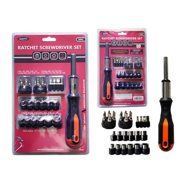 Schroevendraaier 29-delig/ Set Ratelschroevendraaier 8" L voor wholesale door Deluxe Import Trading