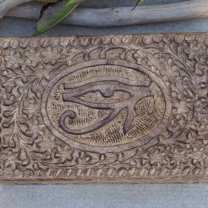 Lungta Imports - Vendita all'ingrosso Portagioie/organizer per gioielli - Ciondolo a forma di occhio di Horus egiziano intagliato a mano, ricordo, L3