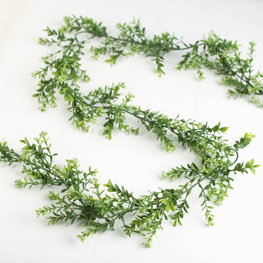 Factory Direct Craft - Wholesale Artificial Flowers - 6 foot Weatherproof Boxwood Garland1