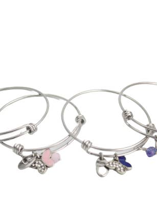 Pulseiras de prata para crianças com borboleta por atacado de Ciao Bella Jewelry Inc