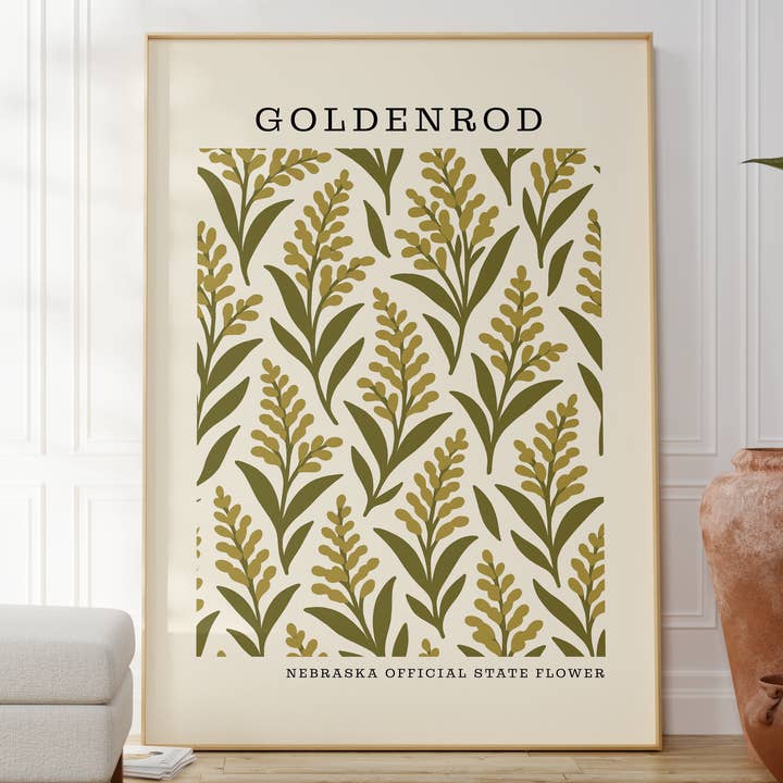 The FlatFile Society - Wholesale Art Print - Nebraska State Flower Art Print – Goldenrod