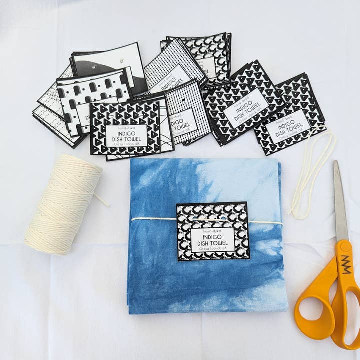 Eclipse Dish Towel - Indigo-Dyed Cotton Flour Sack Towel for wholesale by Multiform