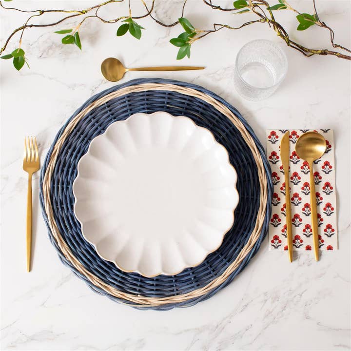 Audrey's Home & Gift - Wholesale Charger Plate - Charger - Blue Rattan (PK/12)1