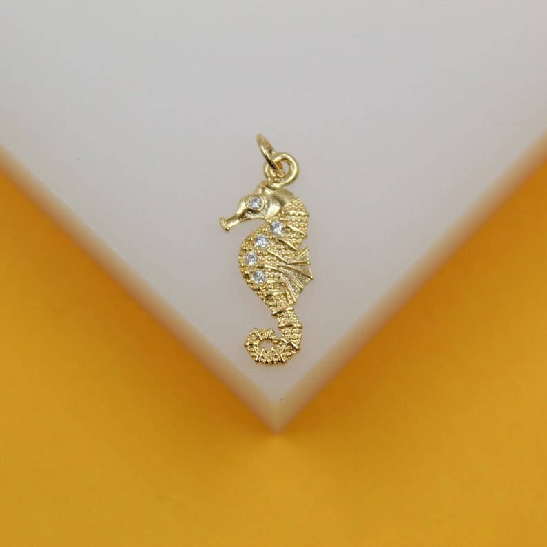 MIA Jewelry - Wholesale Individuele bedel/hanger - 18K goud gevulde zeepaardje hanger