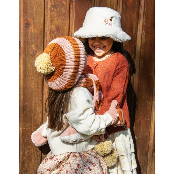 Rockahula Kids - Wholesale Gloves - Kids - Cosy Striped Knitted Gloves Pink 3-6 Years