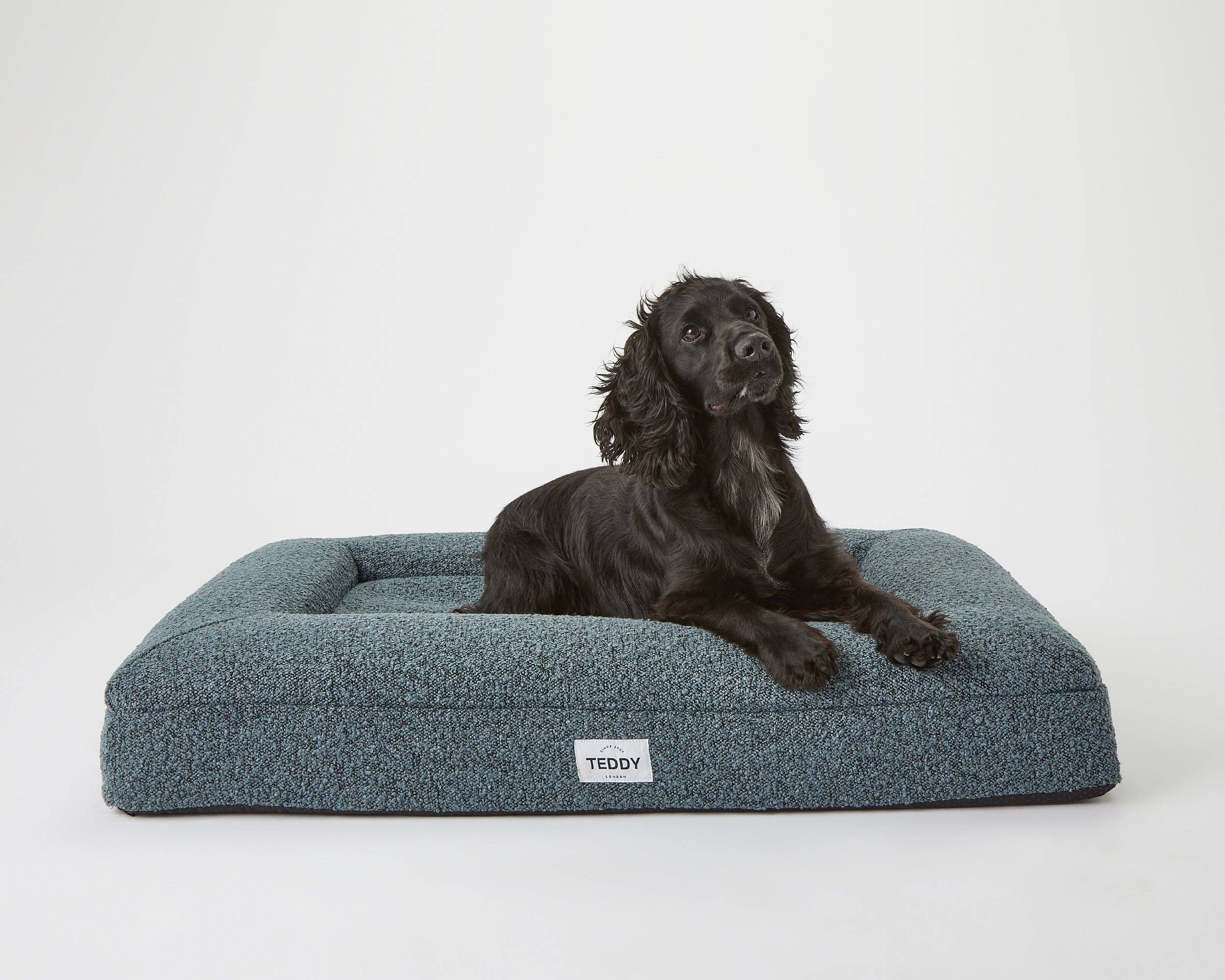 TEDDY LONDON – wholesale Husdjursbädd – Hund – NY MEDIUM BOUCLE SÄNG I MARINEN1