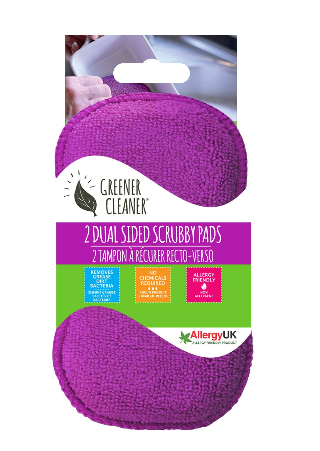 Greener Cleaner – wholesale Cleaning sponge – 2 Dual Sided Scrubby Pads0