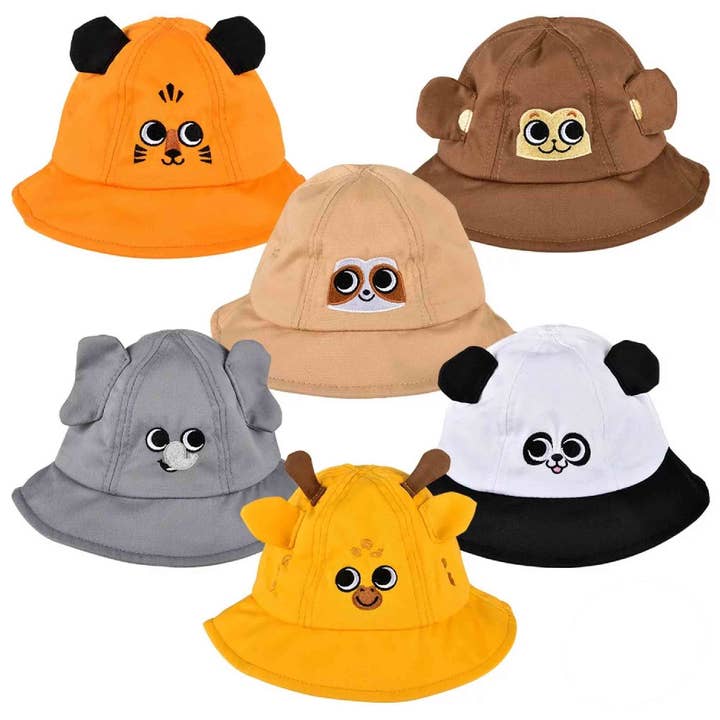 Zoo Animal Patterned Bucket Hat for Toddler - Assorted for wholesale by HALLEE