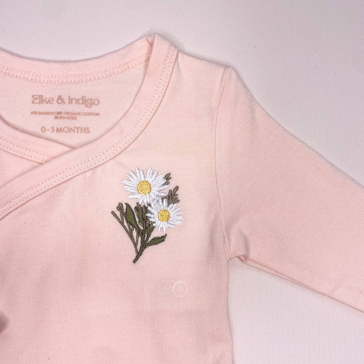 Elke & Indigo - Wholesale Bodysuit (Non-Footed) - Baby - Bamboo/Organic Cotton Freya Long Sleeve Bodysuit - Peach7