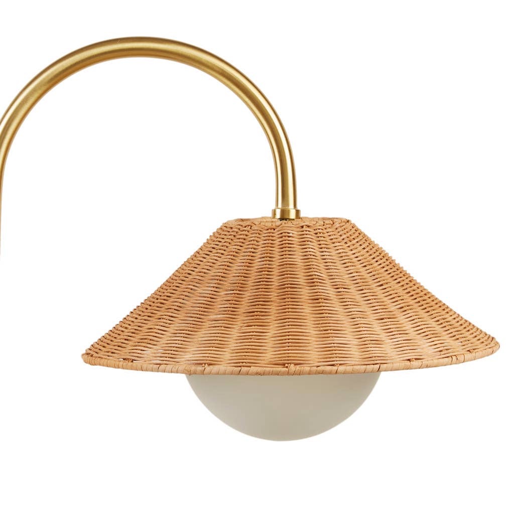 Olliix - Wholesale Floor Lamp - Rattan Weave Shade Floor Lamp, Gold/Natural10