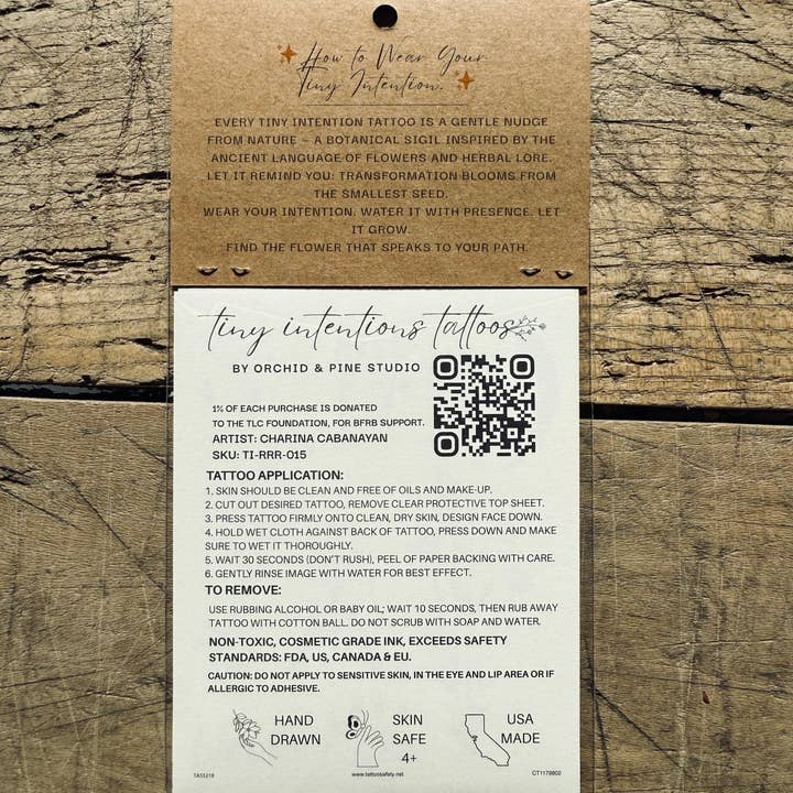 Orchid & Pine Studio - Wholesale Temporary tattoo - Tiny Intentions Tattoo Luxe Henna Style Rest. Rage. Rise. 2