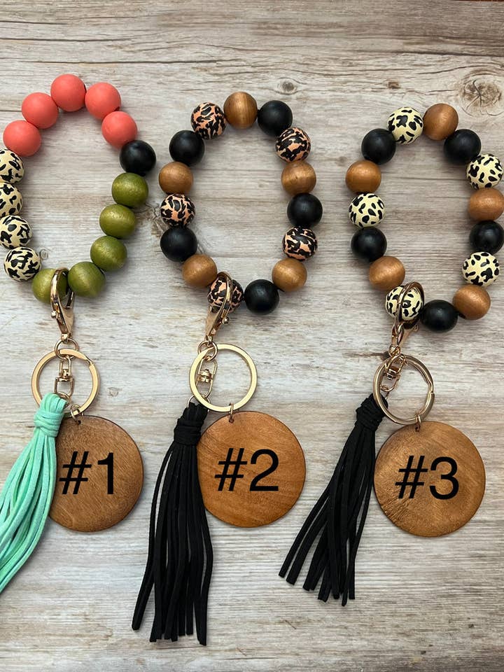 Animal Prints - Wood Beaded Wristlet for wholesale by Crimson and Lace LLC