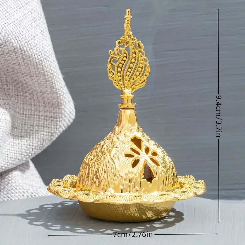 Magnifique Hearts - Wholesale Incense Holder - Middle Eastern Golden Incense Burner, Elegant Ornamental4