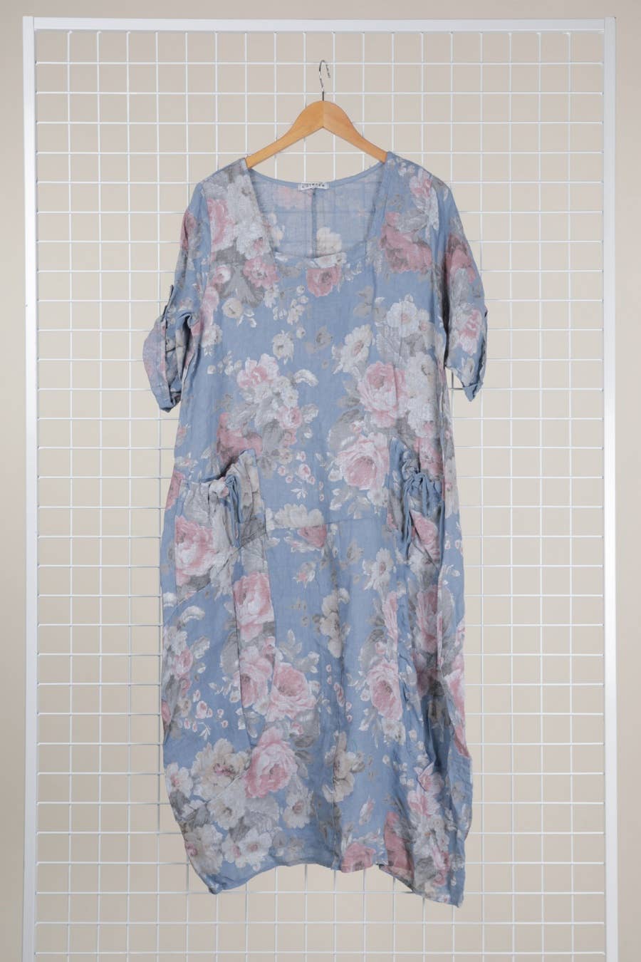 la maison des fibres naturelles – Großhandel Kleid – Damen – Leinenkleid mit floralem Muster, 100 % Leinen, Modell 6796723