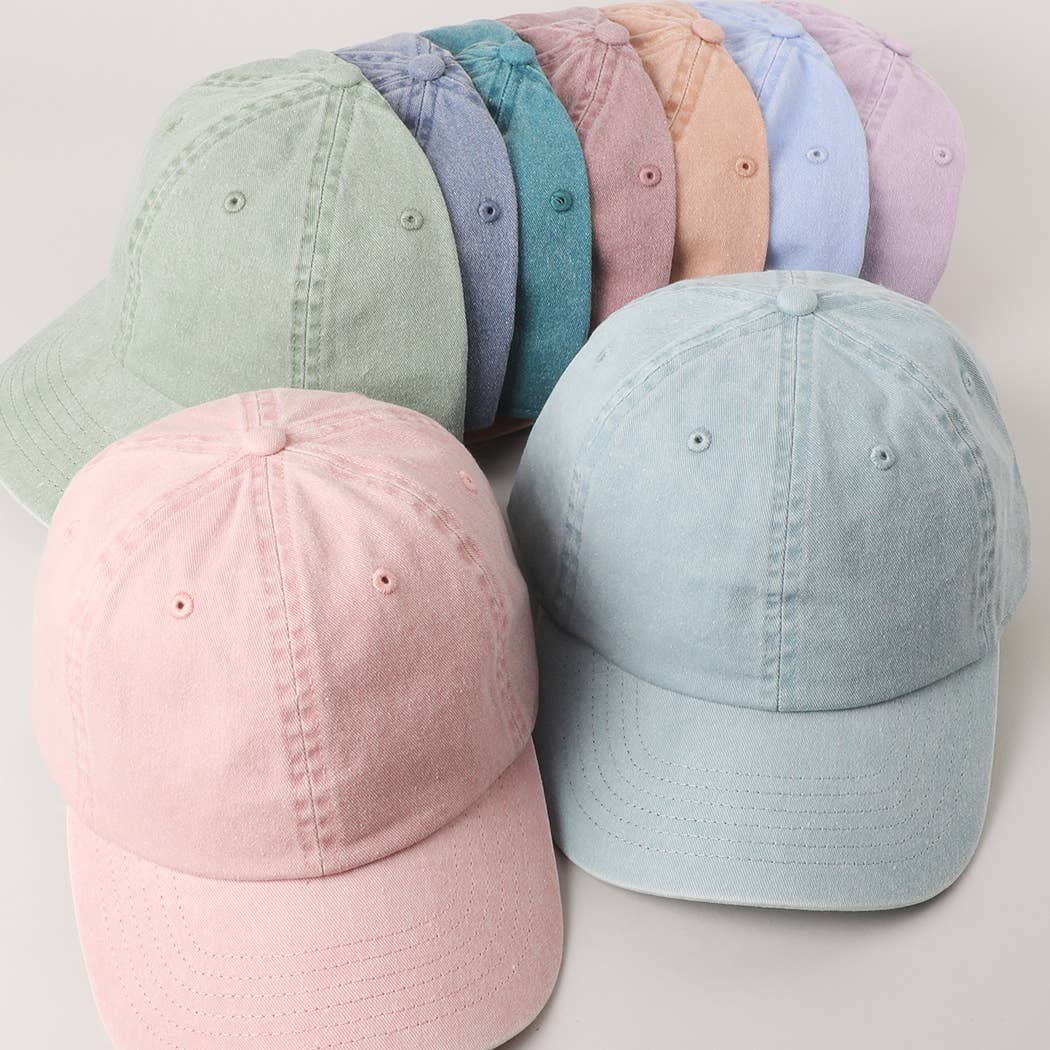 Fashion City - Wholesale Baseball Cap - Women's - Pastel Tone Pigment Dyed Cotton Baseball Dad Cap9