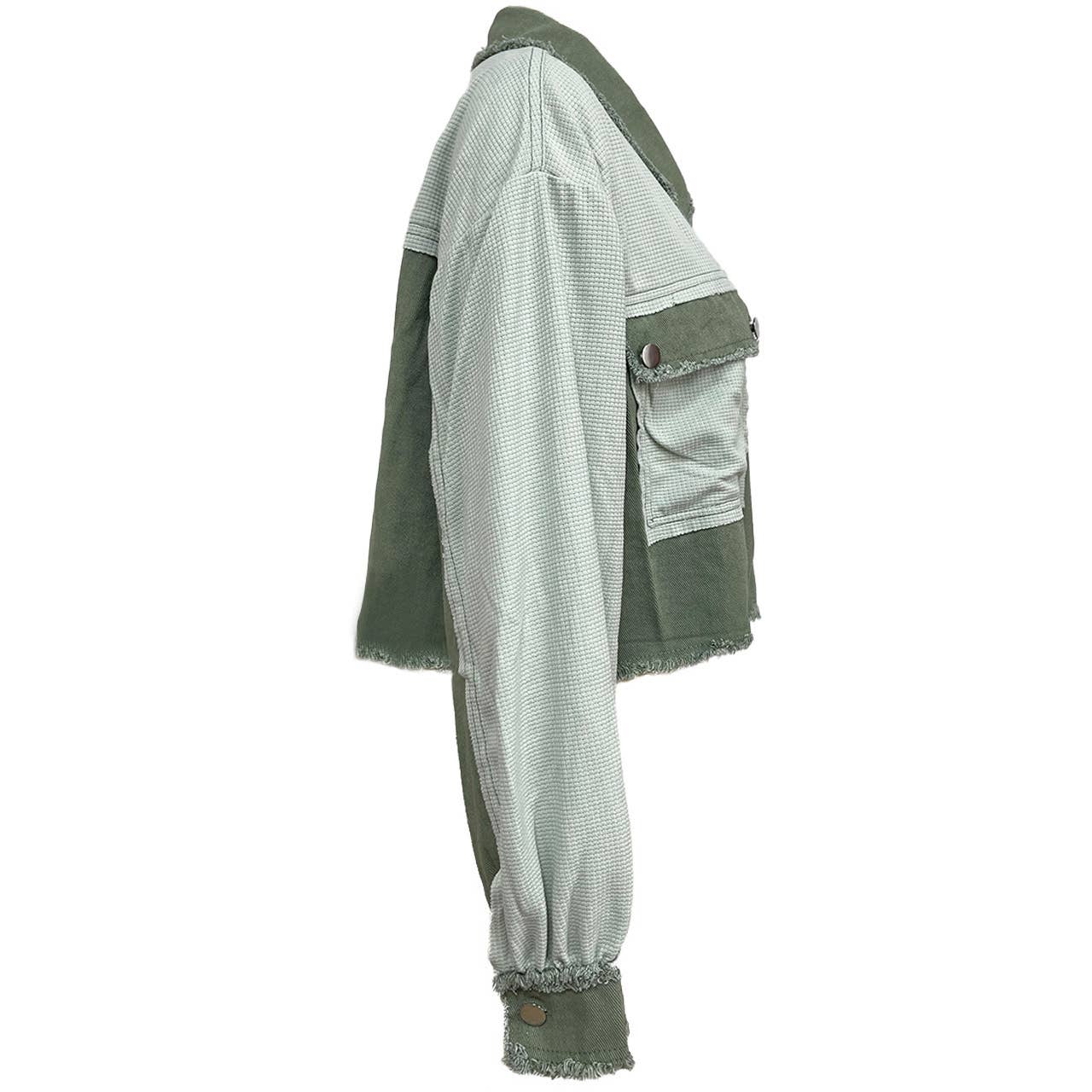 HIDDENBRAND - Wholesale Coat - Women's - Waffle Patchwork Coat3