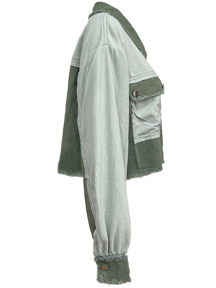 HIDDENBRAND - Wholesale Coat - Women's - Waffle Patchwork Coat3