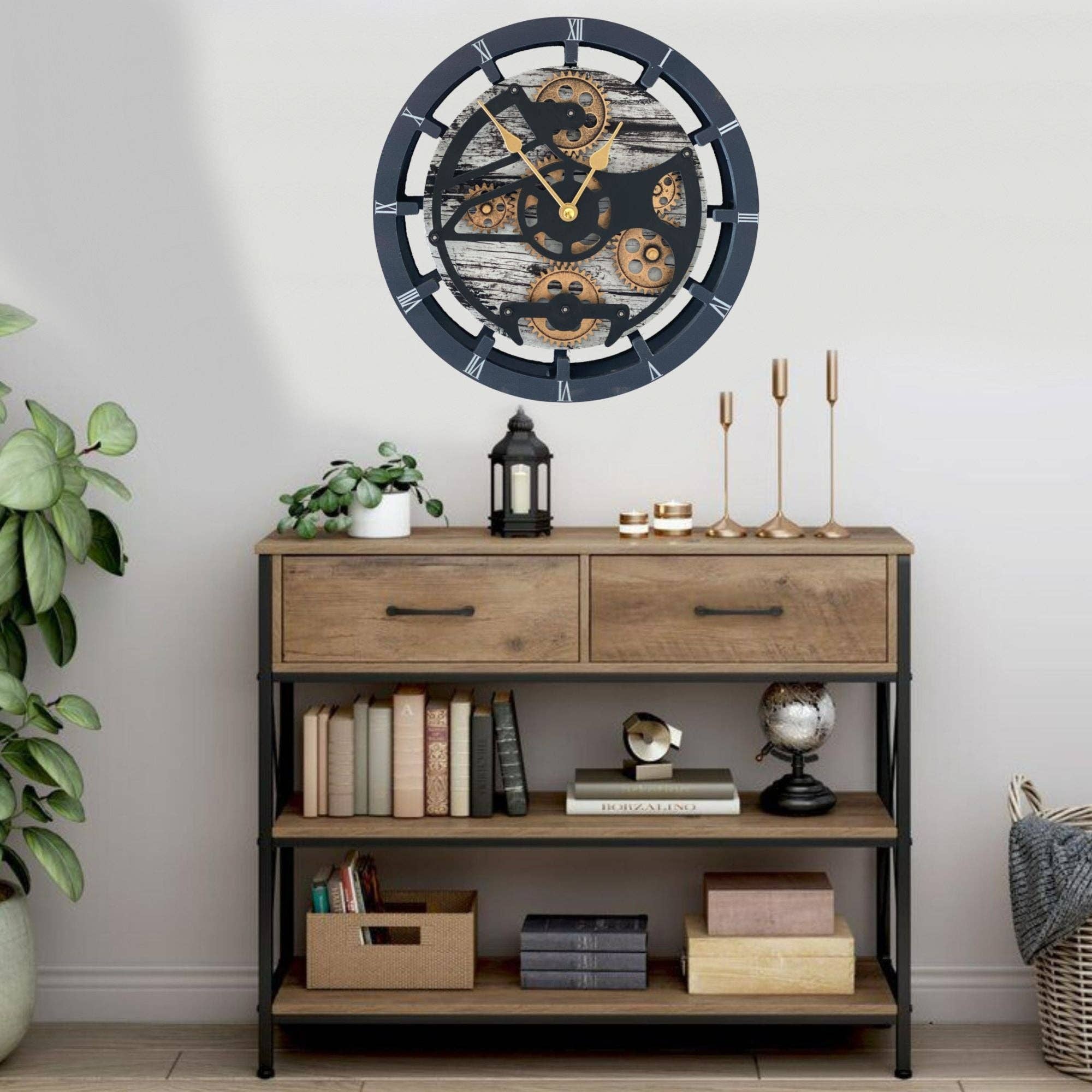 The Gears Clock - Wholesale Wall Clock - CANADA LINE WALL-DESK CLOCK 16 INCH GREY&WHITE8